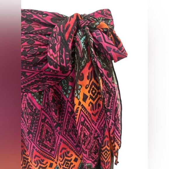 Xhiliration Maxi Tie Halter Dress Boho Print Dress Long Medium M NWOT - Picture 6 of 9